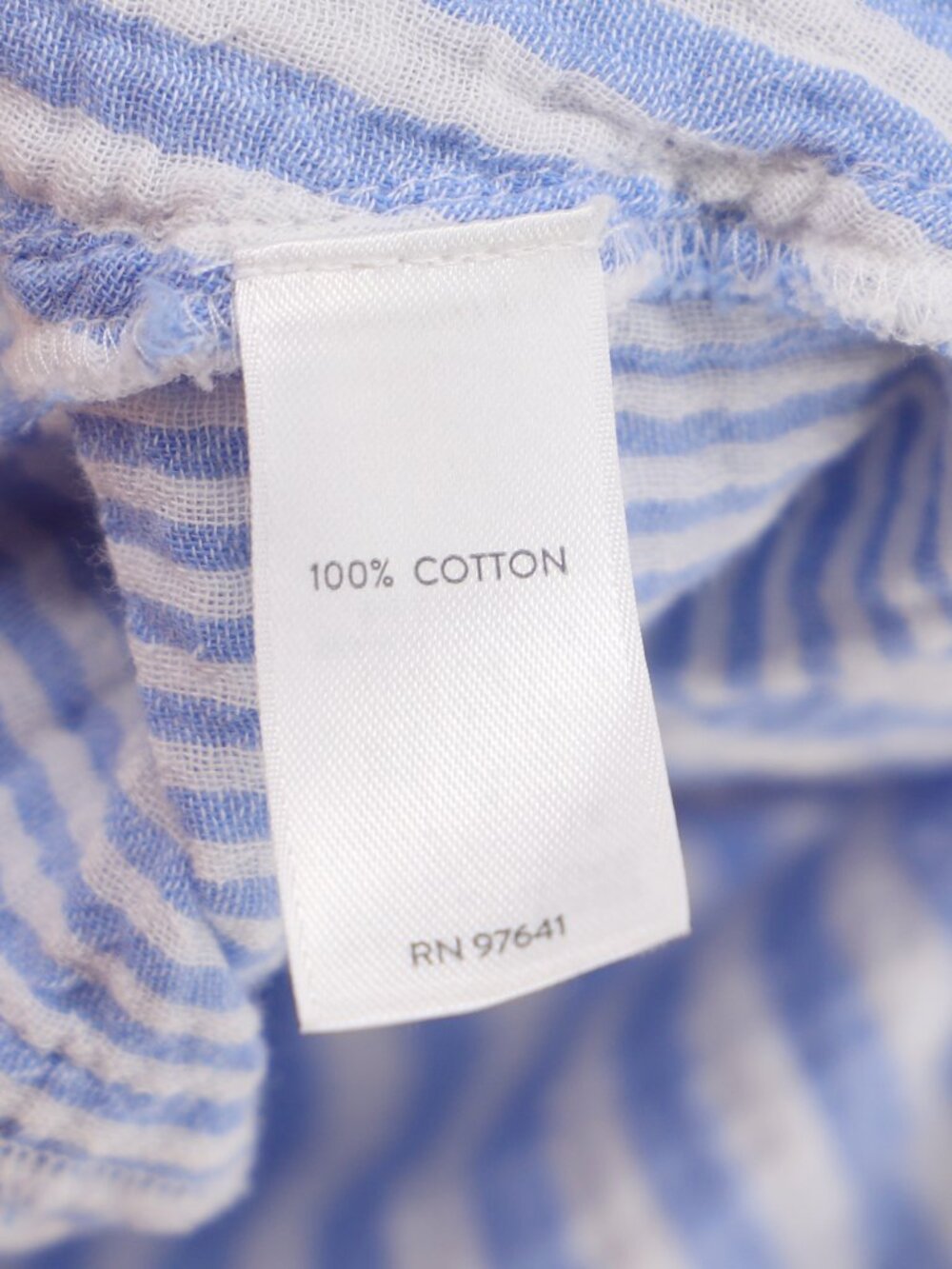 J.JILL Gauze Mixed Striped Blue and White Button Front Shirt Cotton Size 2X - Picture 6 of 6